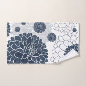 Elegante abstracte marineblauwe dahlia bloemstukke bad handdoek (Handdoek)