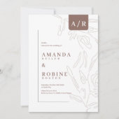 Elegante Abstracte minimalistische bruiloft Kaart (Voorkant)