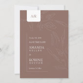 Elegante Abstracte minimalistische bruiloft Save The Date (Voorkant)