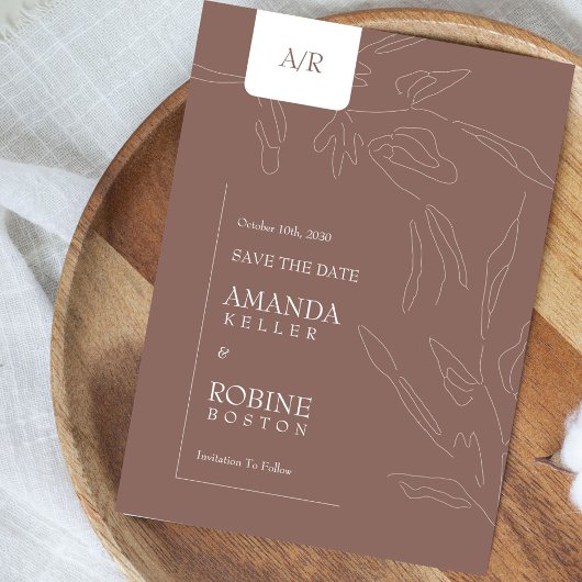 Elegante Abstracte minimalistische bruiloft Save The Date