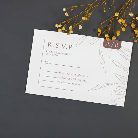 Elegante Abstracte minimalistische RSVP Kaartje