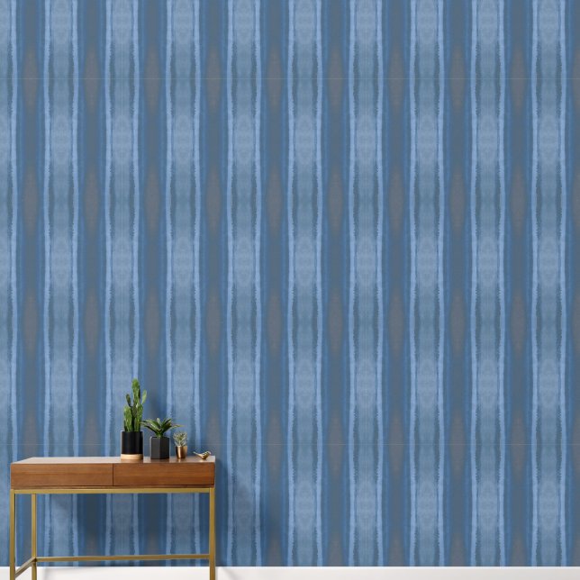Elegante Abstracte moderne blauwe verticale strepe Behang (Hal)