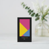 Elegante Abstracte moderne geometrische zwarte ran Visitekaartje (Staand voorkant)