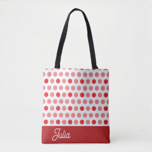Elegante Abstracte naadloze rode polka gepersonali Tote Bag