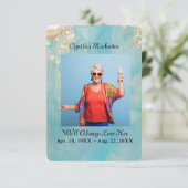 Elegante Abstracte Oceaan Marmer Memorial Prayer K Bedankkaart (Staand voorkant)