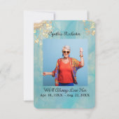 Elegante Abstracte Oceaan Marmer Memorial Prayer K Bedankkaart (Voorkant)