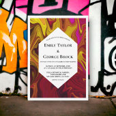 Elegante Abstracte olie Schilder Fine Art Wedding Kaart