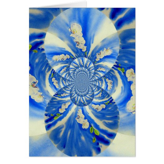 Elegante abstracte Orchidee Waterverf schilderij (Voorkant)