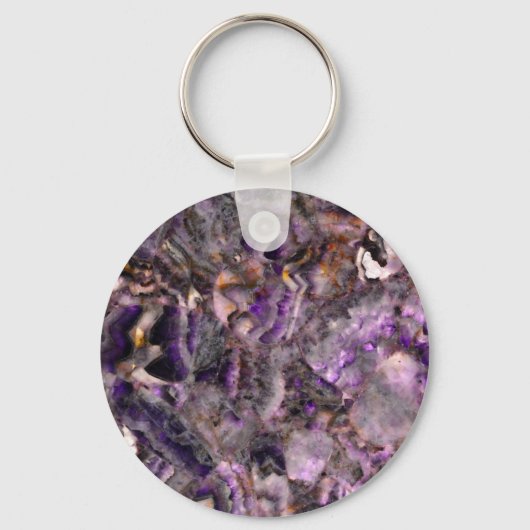 Elegante abstracte paarse lavendel lila marmer sleutelhanger (Voorkant)