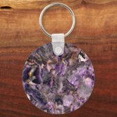 Elegante abstracte paarse lavendel lila marmer sleutelhanger (Voorkant)