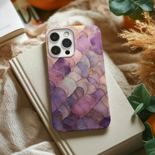 Elegante Abstracte Paarse Waterverf Case-Mate iPhone Case