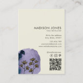 Elegante Abstracte Paarse Waterverf Visitekaartje (Achterkant)