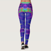 Elegante abstracte paarse zonnebloem leggings (Achterkant)