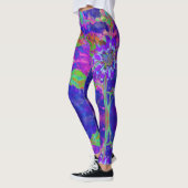 Elegante abstracte paarse zonnebloem leggings (Links)