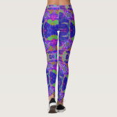 Elegante abstracte paarse zonnebloem leggings (Achterkant)