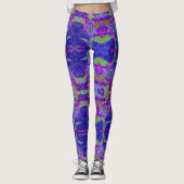 Elegante abstracte paarse zonnebloem leggings (Voorkant)