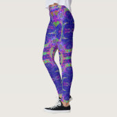 Elegante abstracte paarse zonnebloem leggings (Links)