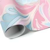 Elegante Abstracte pastel paisley Paarse bloemen Cadeaupapier (Rol Hoek)