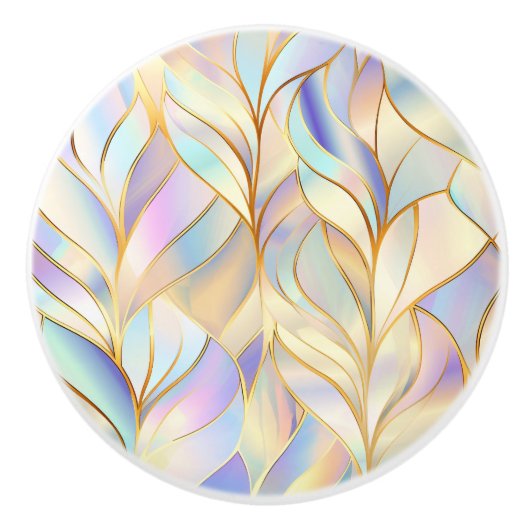 Elegante Abstracte Pasteltinten Keramische Knop (Voorkant)
