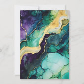 Elegante Abstracte Plum Green Gold Wedding Kaart (Achterkant)