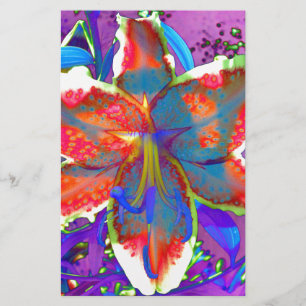 Elegante abstracte retro rode blauwe bloemige wate briefpapier