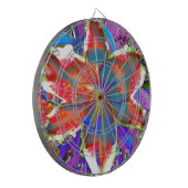 Elegante abstracte retro rood blauw florale waterv dartbord (Voorkant Links)