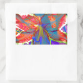 Elegante abstracte retro rood blauw florale waterv rechthoekige sticker (Tas)