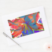 Elegante abstracte retro rood blauw florale waterv rechthoekige sticker (Envelop)