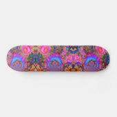 Elegante abstracte retro roze bloemen zonnebloemen persoonlijk skateboard (Horizontaal)
