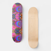 Elegante abstracte retro roze bloemen zonnebloemen persoonlijk skateboard (Voorkant)