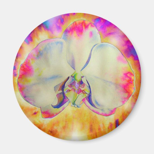 Elegante abstracte retro waterverf roze orchidee magneet (Voorkant)