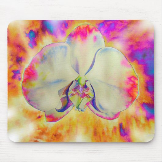 Elegante abstracte retro waterverf roze orchidee muismat (Voorkant)