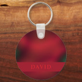 Elegante Abstracte rode en zwarte sleutelhanger (Achterkant)