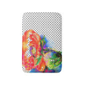 Elegante abstracte rode florale waterverf polka do badmat (Voorkant Verticaal)