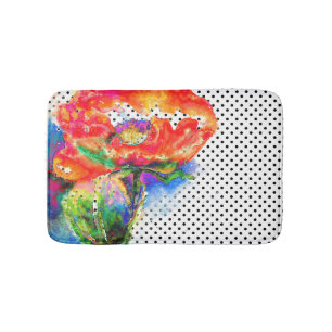 Elegante abstracte rode florale waterverf polka do badmat