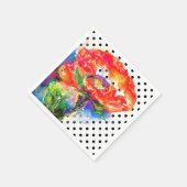 Elegante abstracte rode florale waterverf polka do servetten (Hoek)