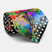 Elegante abstracte rode florale waterverf polka do stropdas (Opgerold)