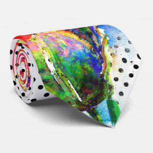 Elegante abstracte rode florale waterverf polka do stropdas