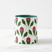 Elegante Abstracte rode rozen, Holly vakantiepatro Mok (Midden)