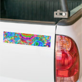 Elegante abstracte roze blauwe bloementuin bumpersticker (Op Truck)