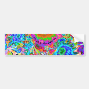 Elegante abstracte roze blauwe bloementuin bumpersticker