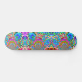 Elegante abstracte roze blauwe bloementuin persoonlijk skateboard (Horizontaal)