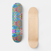 Elegante abstracte roze blauwe bloementuin persoonlijk skateboard (Voorkant)