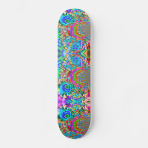 Elegante abstracte roze blauwe bloementuin persoonlijk skateboard