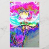 Elegante abstracte roze blauwgroen bloemenschilder briefpapier (Voorkant)