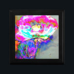Elegante abstracte roze blauwgroen bloemenschilder cadeaudoosje<br><div class="desc">Elegante abstracte roze blauwgroen bloemenschilderij</div>