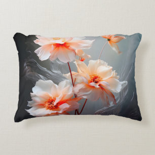 Elegante Abstracte Roze Bloem Mistige Stroom Accent Kussen