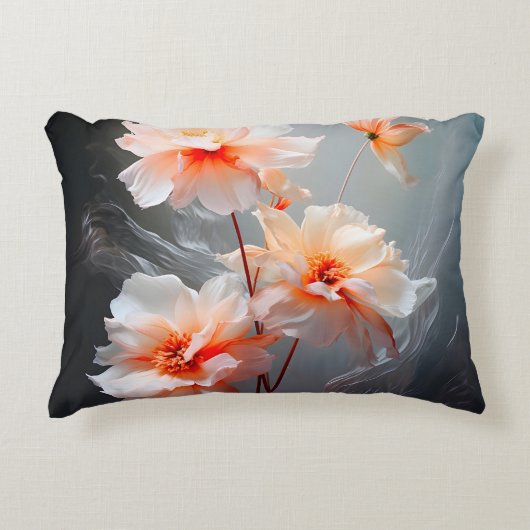 Elegante Abstracte Roze Bloem Mistige Stroom Accent Kussen (Voorkant)