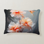 Elegante Abstracte Roze Bloem Mistige Stroom Accent Kussen (Achterkant)