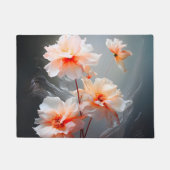 Elegante Abstracte Roze Bloem Nevelige Stroom Deurmat (Voorkant)